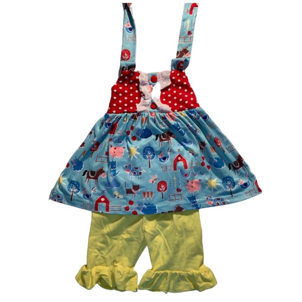 Boutique farm ruffle short set